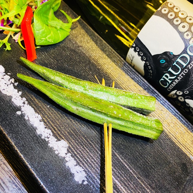 ネバネバオクラ串！
