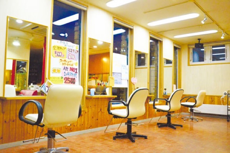 R*e様 美容系サロン様向けカウンター 美容室やエステサロン向けL字型レジカウンターアンティーク